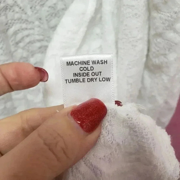 Pink Lotus White Burnout Lace Pattern Cardigan - Picture 6 of 6